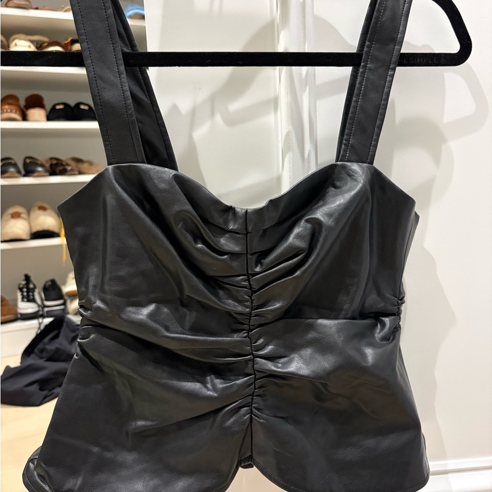 Women’s ALC faux leather black top size 4